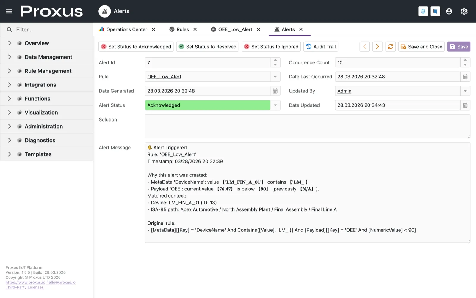 Alert Detail With Highlighted Trigger Explanation