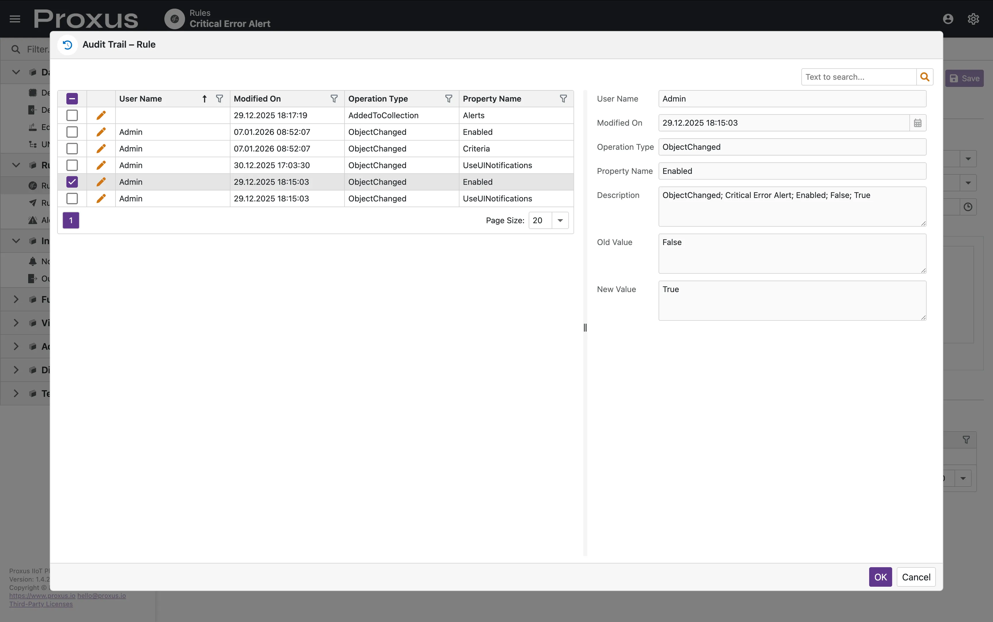 Audit Trail Detailed View