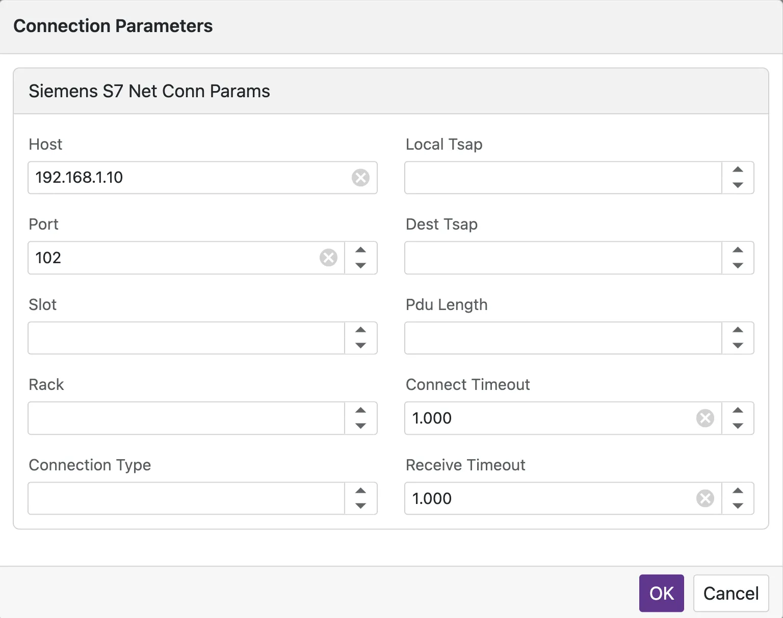 Editing Connection Parameters