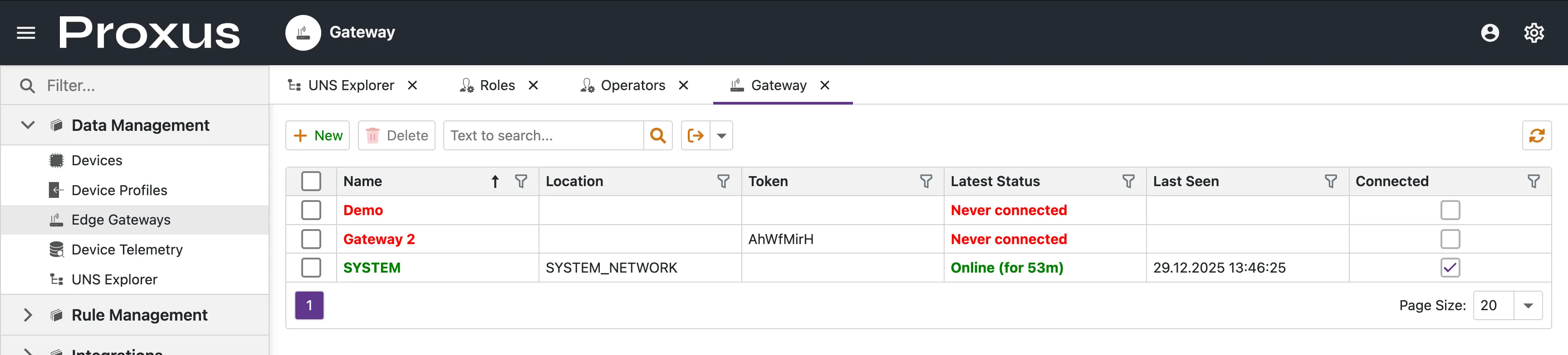 Gateway Status Improvements