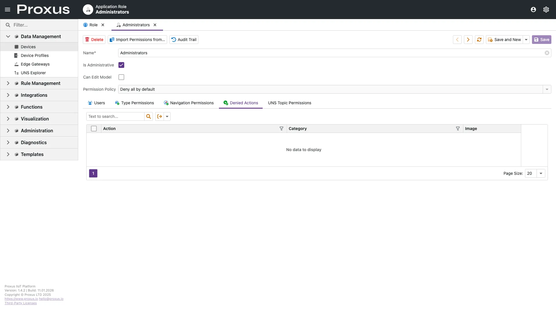 Rol Reddedilen Aksiyonlar