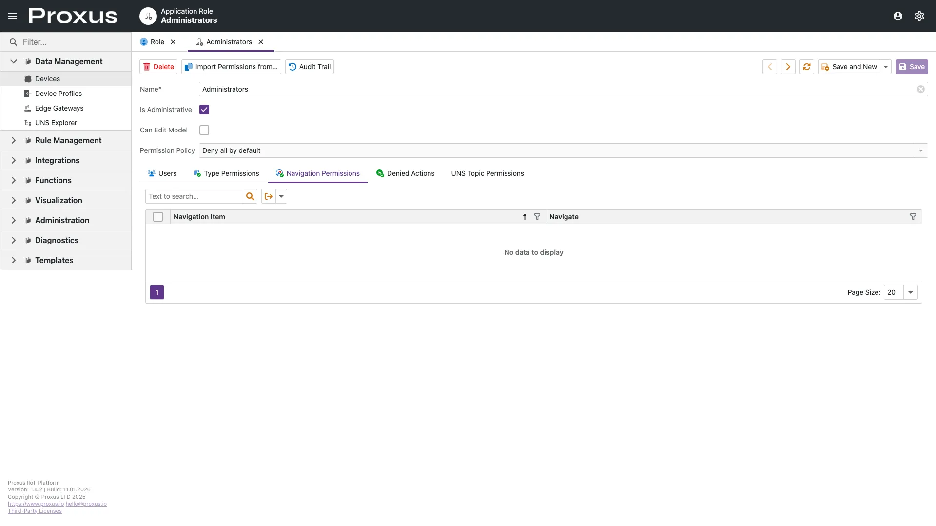Role Navigation Permissions
