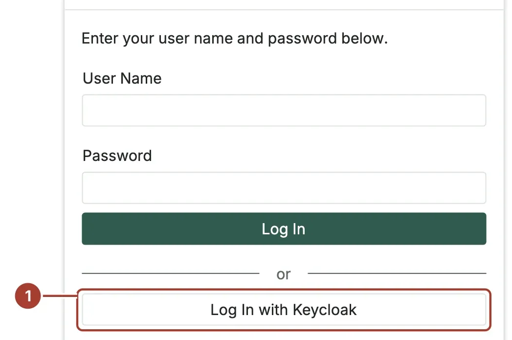 The sign-in page with the company account button marked under the Log In button
