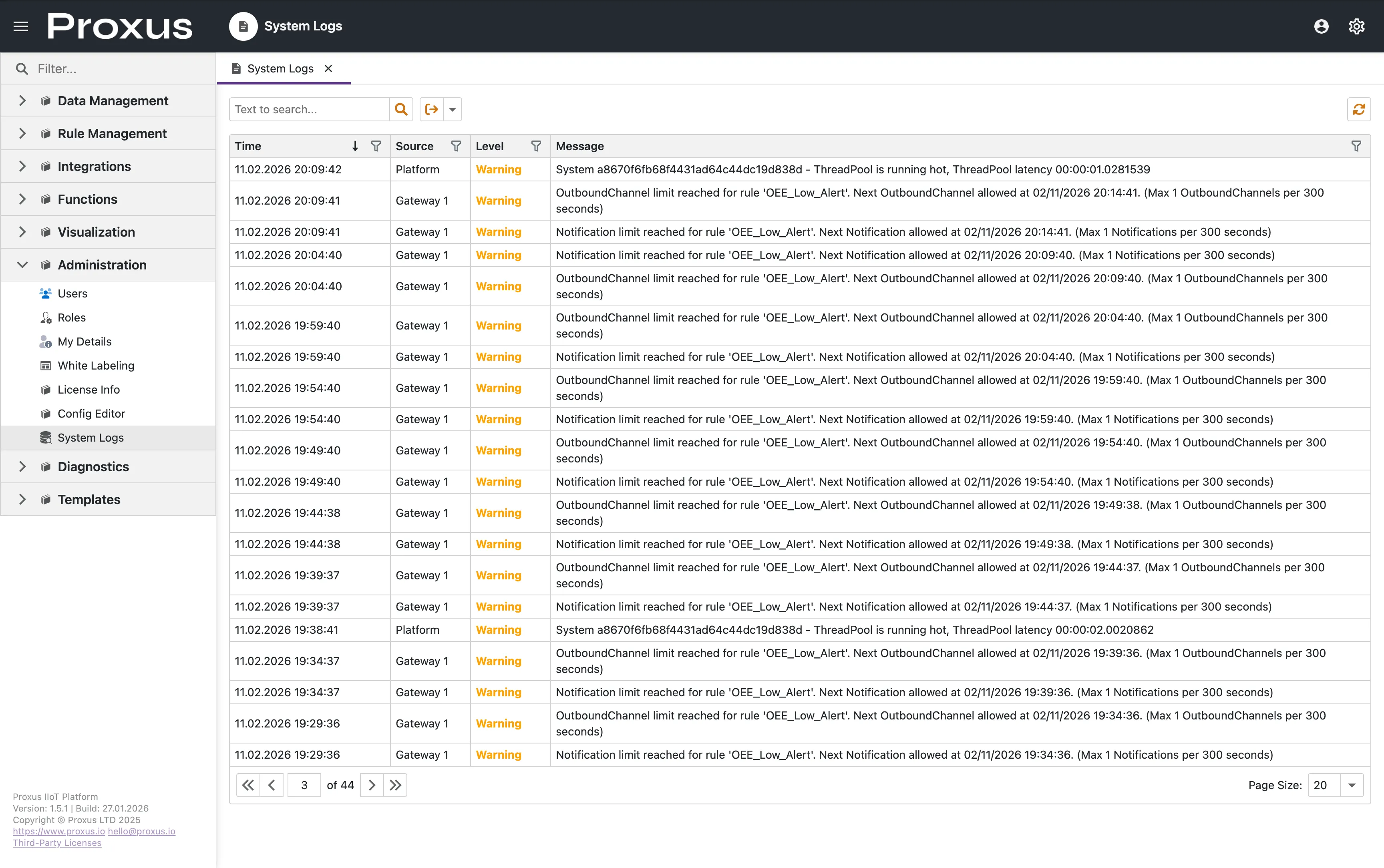 Sistem Logları Arayüzü