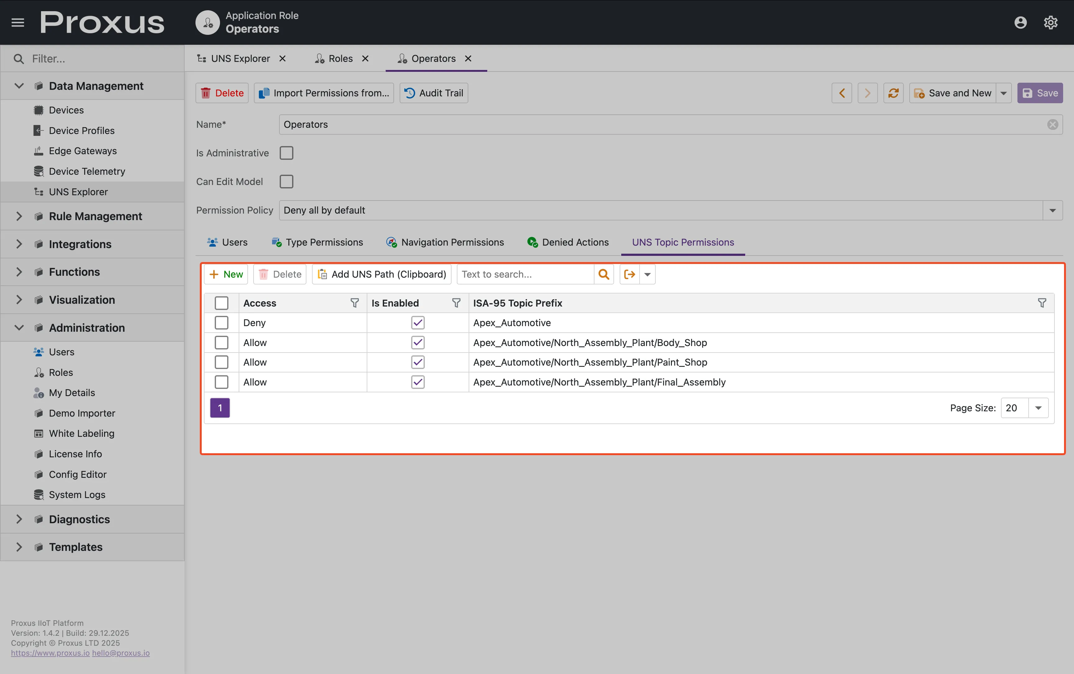 UNS Path-Based Permissions